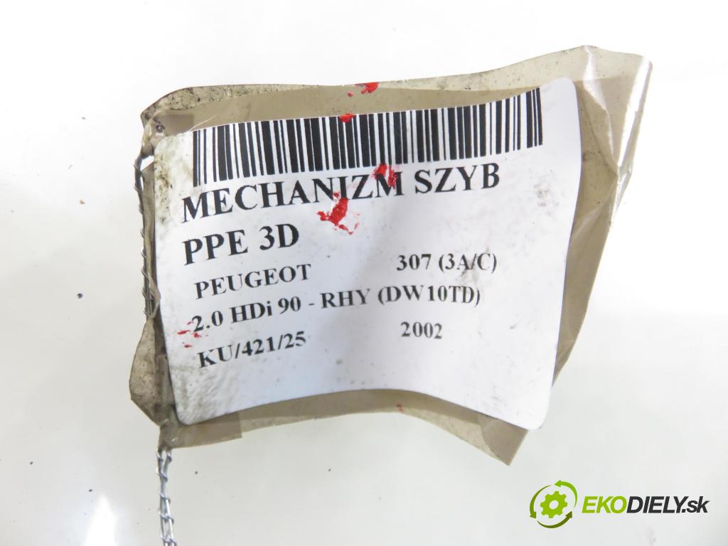 PEUGEOT 307 (3A/C) HB 2002 66,00 2.0 HDi 90 - RHY (DW10TD) 1997,00 mechanismus oken PPE 3D 9637131180