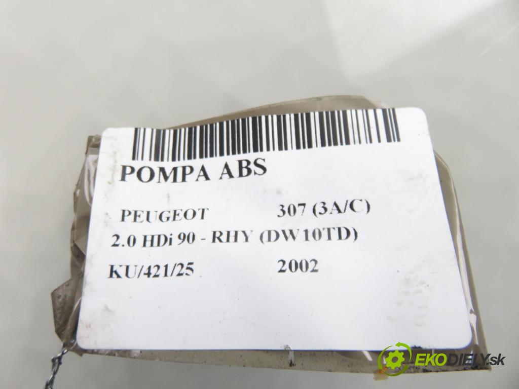 PEUGEOT 307 (3A/C) HB 2002 66,00 2.0 HDi 90 - RHY (DW10TD) 1997,00 Pumpa ABS 0273004562 ; 9643777980 (Pumpa ABS)