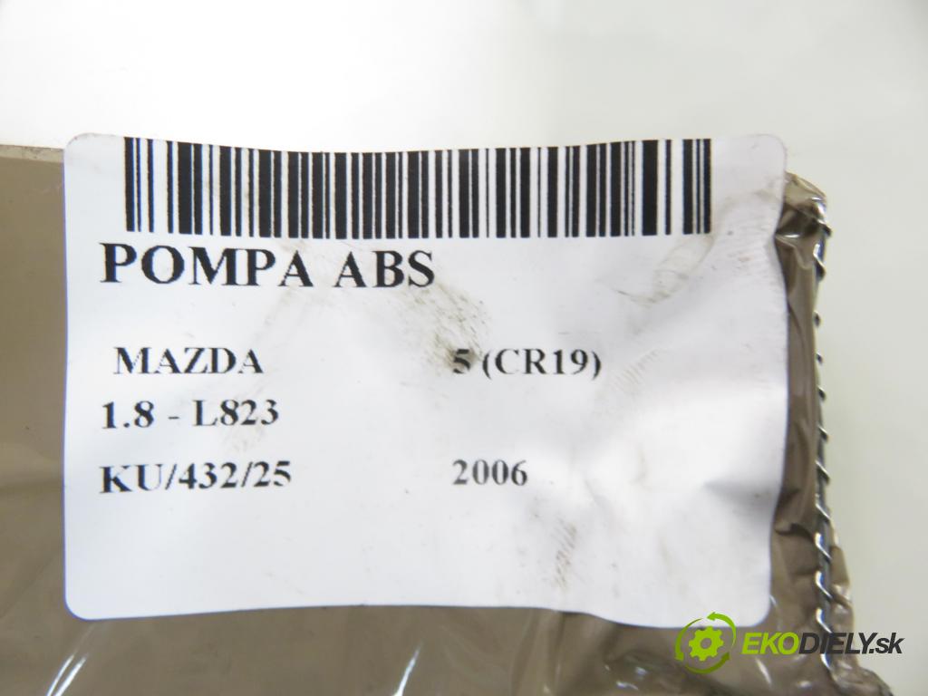 MAZDA 5 (CR19) MINIVAN 2006 85,00 1.8 1798,00 Pumpa ABS 5N612C405CA ; 06210203934 ; 06210905973 (Pumpa ABS)