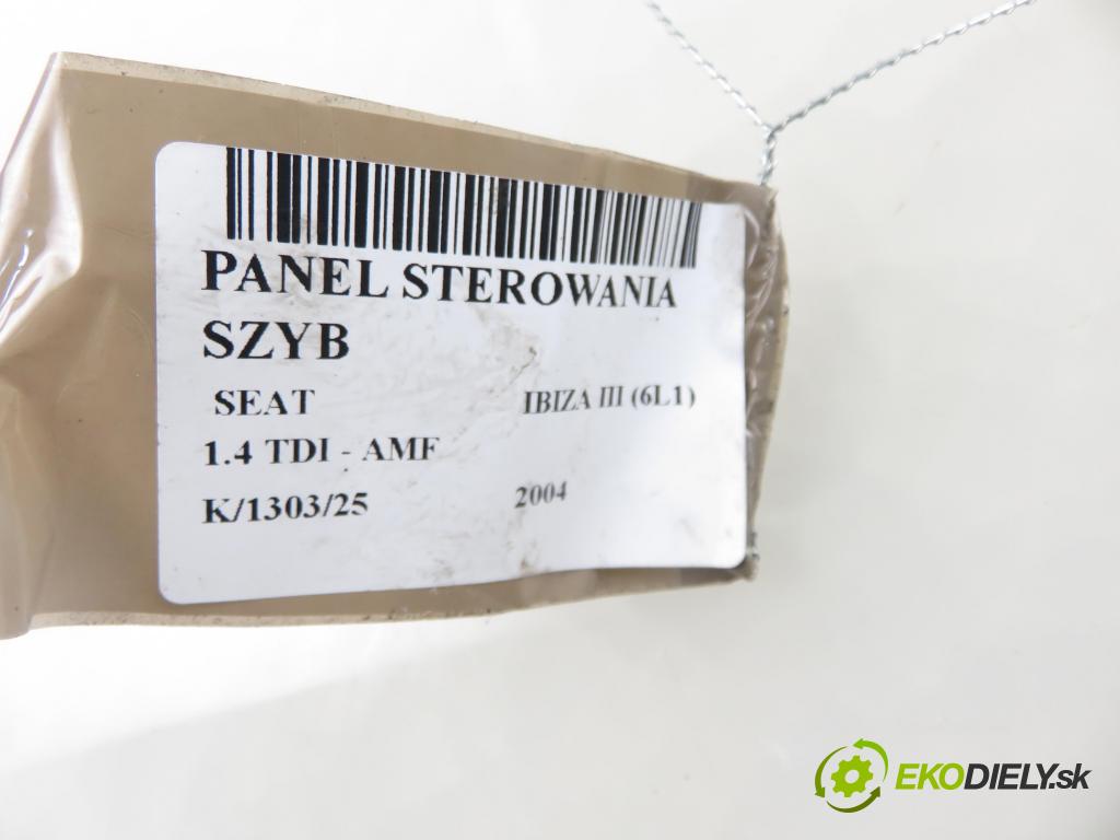 SEAT IBIZA III (6L1) HB 2004 55,00 1.4 TDI 75 - AMF 1422,00 Panel ovládaní oken 6L1867171C