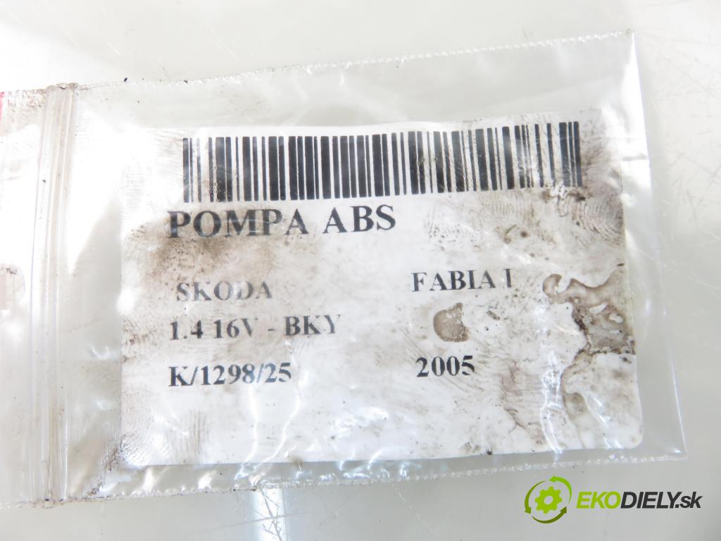 SKODA FABIA I (6Y2) HB 2005 55,00 1.4 16V - BKY 1390,00 Pumpa ABS 6Q0907379AB ; 0265800362 (Pumpa ABS)