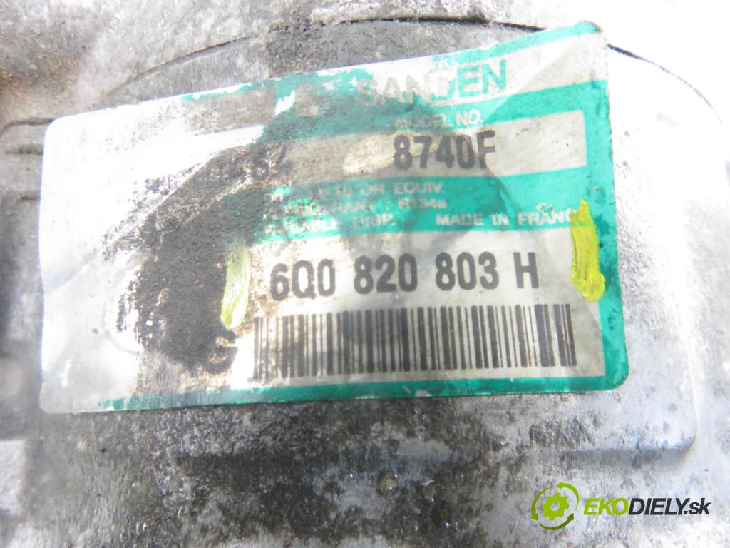 SKODA FABIA I (6Y2) HB 2005 55,00 1.4 16V - BKY 1390,00 KOMPRESOR: klimatizácie 6Q0820803H (Kompresor klimatizácie)