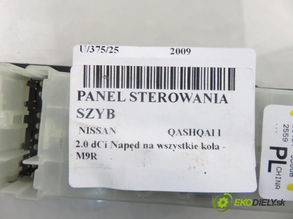 NISSAN QASHQAI / QASHQAI +2 I (J10, JJ10) CROSSOVER 2009 110,00 2.0 dCi Napęd na wszystkie koła - M9R 1995,00 Panel ovládaní oken 25401JD00B