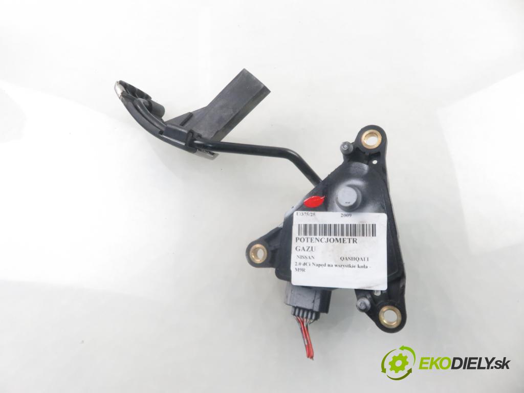 NISSAN QASHQAI / QASHQAI +2 I (J10, JJ10) CROSSOVER 2009 110,00 2.0 dCi Napęd na wszystkie koła - M9R 1995,00 Potenciometer plynu  (Potenciometer plynového pedálu)