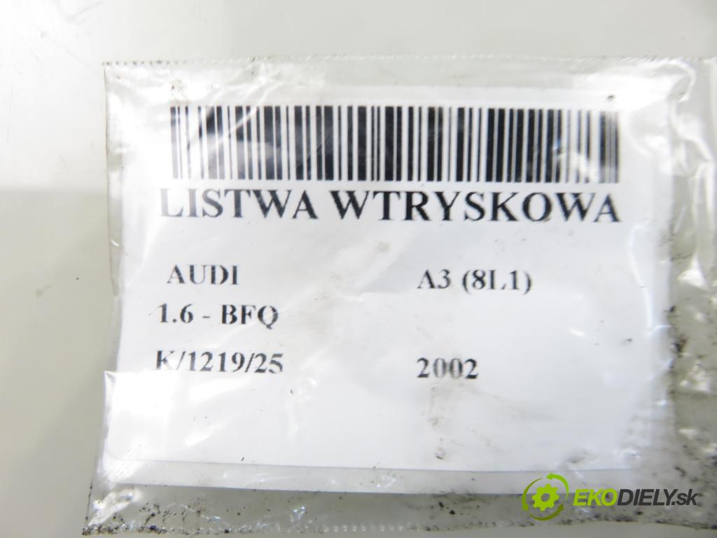 AUDI A3 (8L1) HB 2002 75,00 1.6 8V 102 - BFQ 1595,00 Lišta vstrekovacia 037906031AL ; 06A133317A (Vstrekovacia lišta)