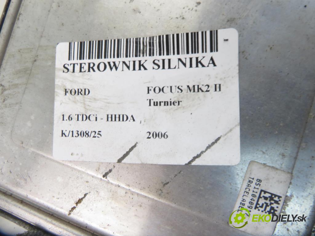 FORD FOCUS II Turnier (DA_, FFS, DS) KOMBI 2006 66,00 1.6 TDCI 90 1560,00 řídící jednotka motora 6M5112A650NA ; 0281011701