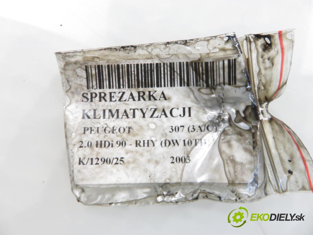 PEUGEOT 307 (3A/C) HB 2003 66,00 2.0 HDi 90 - RHY (DW10TD) 1997,00 KOMPRESOR: klimatizácie  (Kompresor klimatizácie)