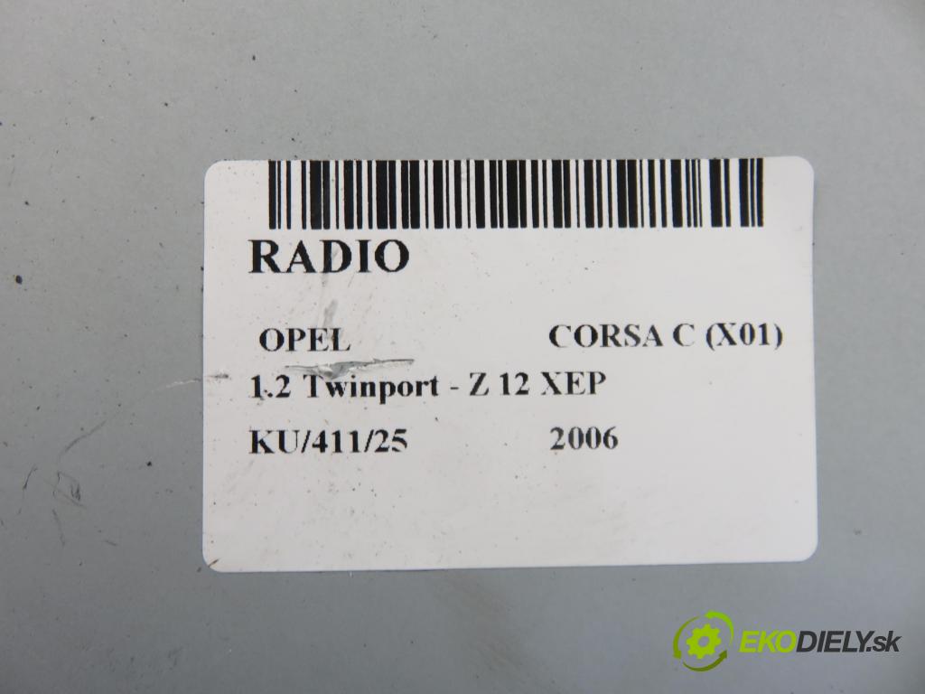 OPEL CORSA C (X01) HB 2006 59,00 1.2 16V Twinport 80 - Z 12 XEP 1229,00 RADIO 13167830FH