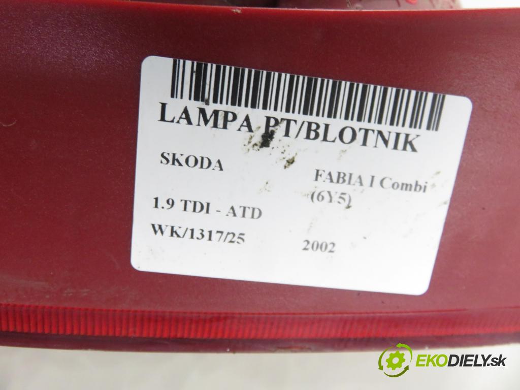 SKODA FABIA I Combi (6Y5) KOMBI 2002 74,00 1.9 TDI - ATD 1896,00 Svetlo pravé zadné