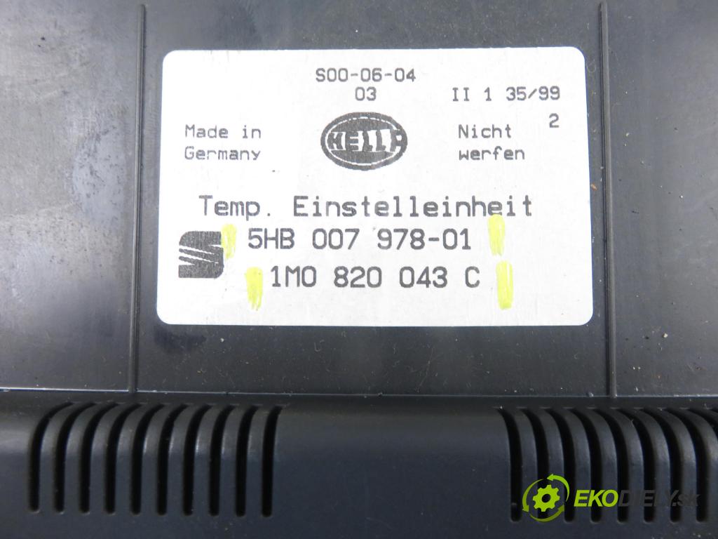 SEAT TOLEDO II (1M2) SEDAN 1999 66,00 1.9 TDI 90 - ALH 1896,00 Panel topení KLIMATRONIK 1M0820043C ; 5HB00797801