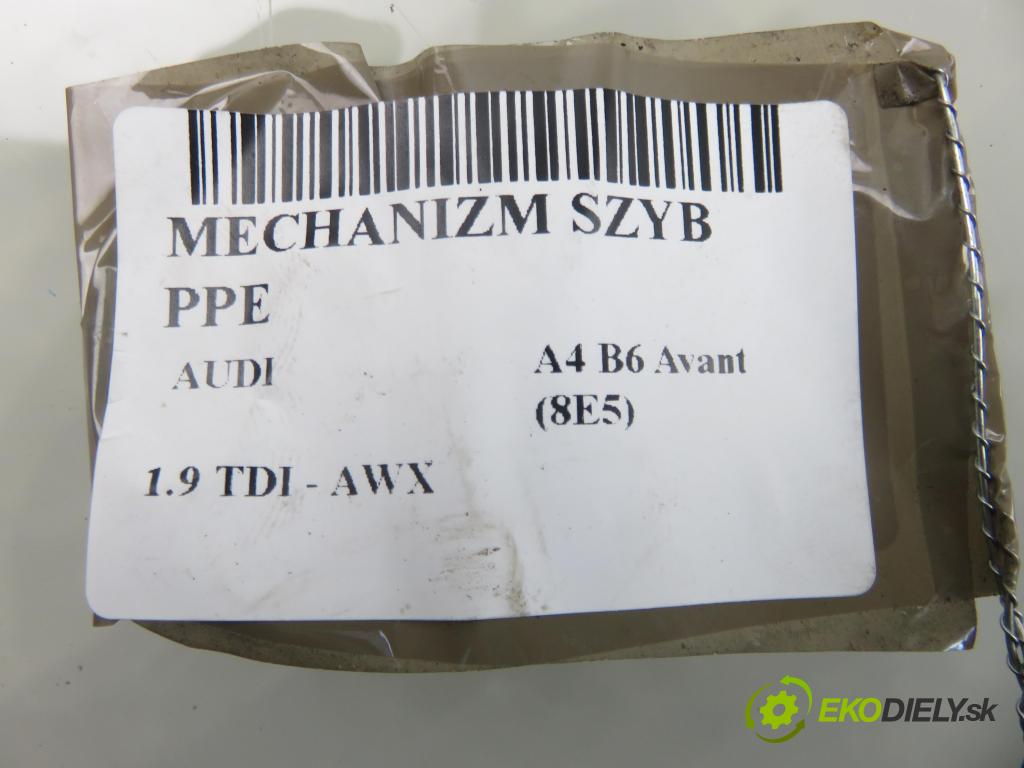 AUDI A4 Avant (8E5, B6) KOMBI 2001 96,00 1.9 TDI - AWX 1896,00 mechanismus oken PPE 8E1959802B ; 5WK47006BBF