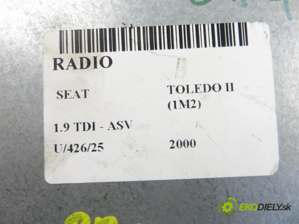 SEAT TOLEDO II (1M2) SEDAN 2000 81,00 1.9 TDI - ASV 1896,00 RADIO modul 1M0035186B