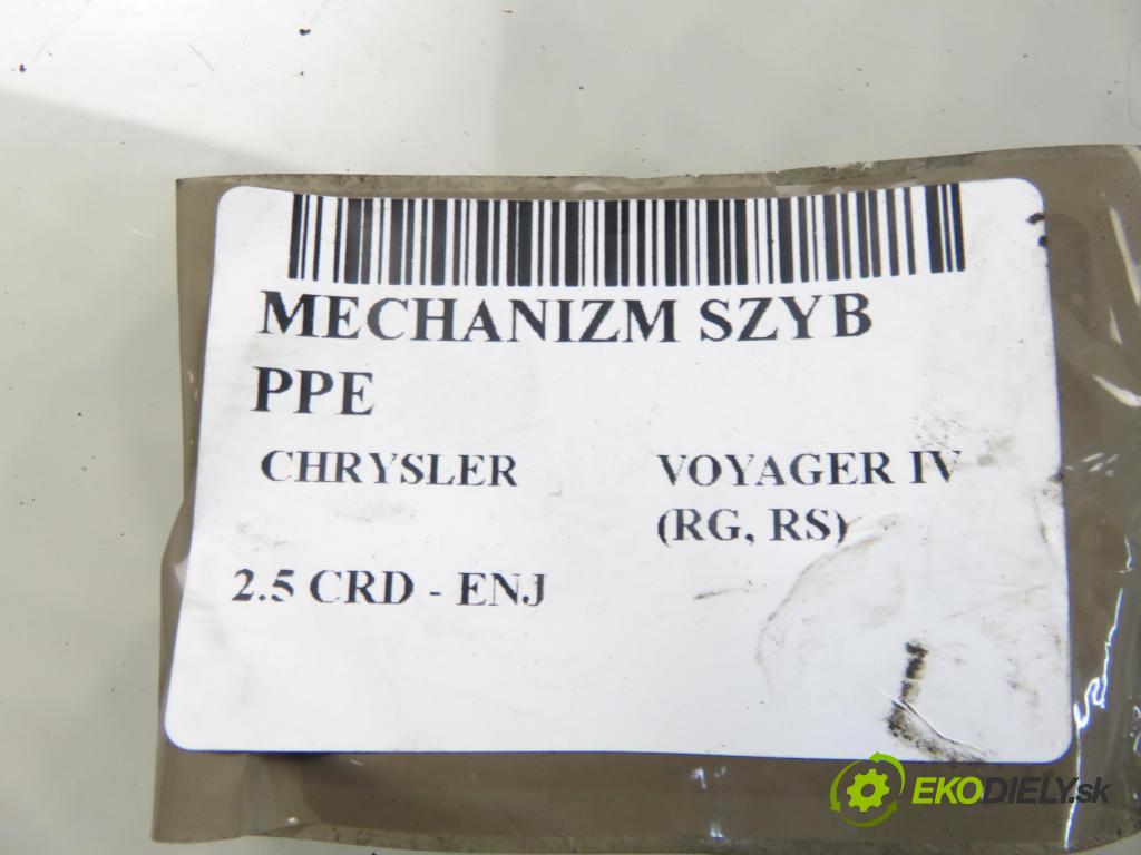 CHRYSLER VOYAGER IV (RG, RS) MINIVAN 2002 105,00 2.5 CRD 143 - ENJ 2499,00 mechanismus oken PPE 04717766AB ; AY2621001431