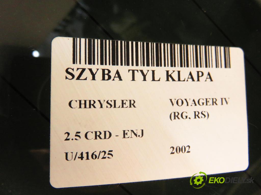 CHRYSLER VOYAGER IV (RG, RS) MINIVAN 2002 105,00 2.5 CRD 143 - ENJ 2499,00 okno ZADNÍ: kapota