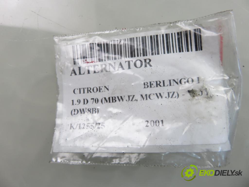 CITROEN BERLINGO FIRST Skrzynia (M_) FURGON 2001 51,00 1.9 D 70 - WJY 1868,00 Alternátor 9642880280 (Alternátor)