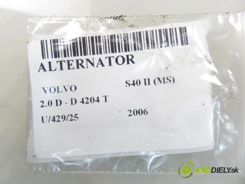 VOLVO S40 II (MS) SEDAN 2006 81,00 1.6 D - D 4164 T 1560,00 Alternátor 1042102710 ; DAN930 (Alternátor)