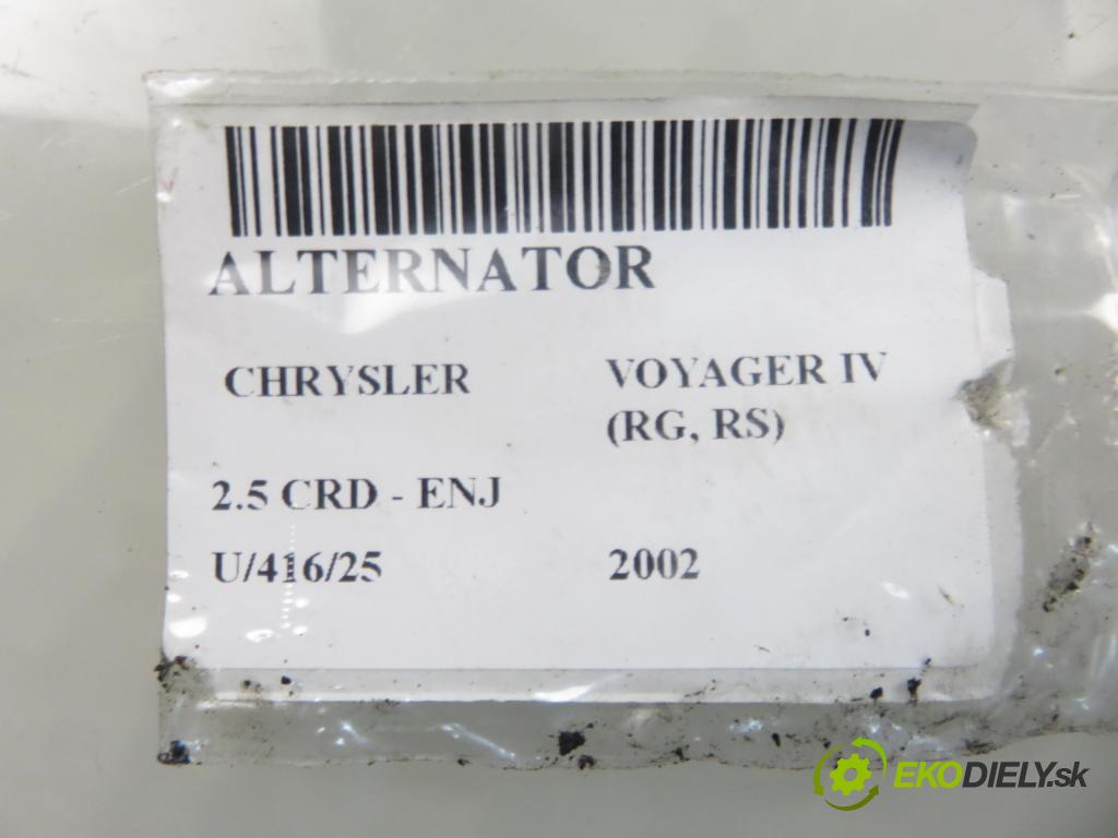 CHRYSLER VOYAGER IV (RG, RS) MINIVAN 2002 105,00 2.5 CRD 143 - ENJ 2499,00 Alternátor 4210000081 ; 04868429AC (Alternátor)