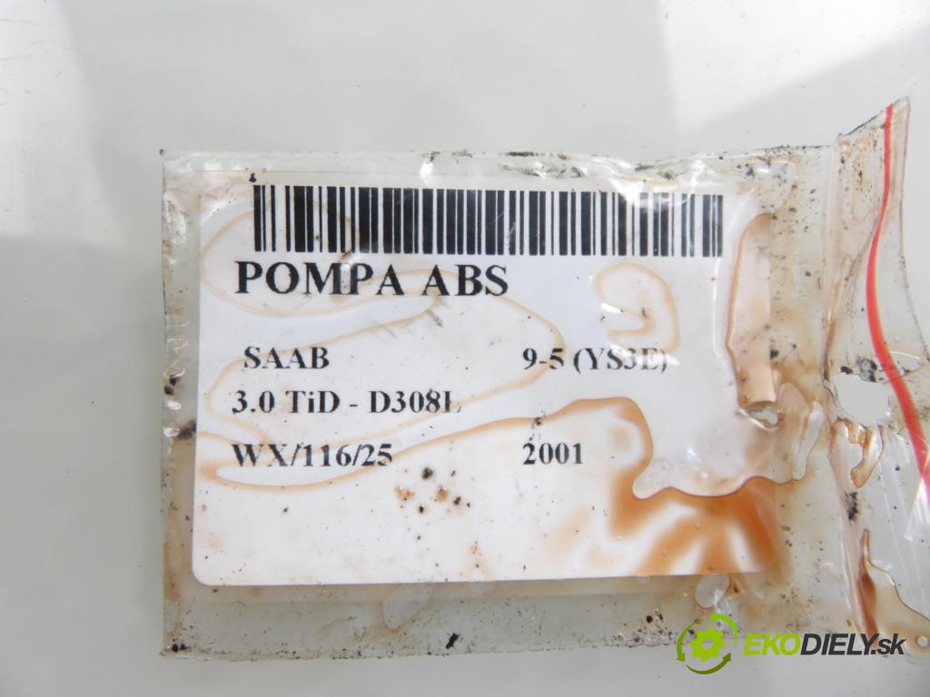 SAAB 9-5 (YS3E) SEDAN 2001 130,00 3.0 TiD - D308L 2958,00 Pumpa ABS 5231204 ; 0273004578 ; 0265220625 (Pumpa ABS)