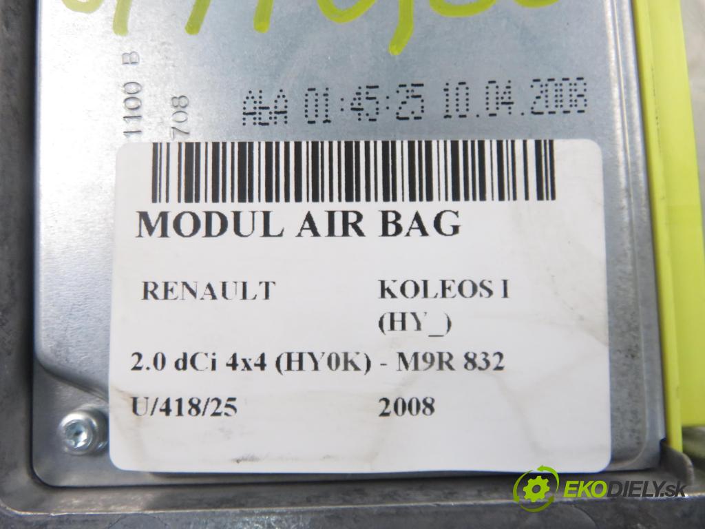 RENAULT KOLEOS I (HY_) SUV 2008 110,00 2.0 dCi 4x4 150 - M9R 832 1995,00 MODUL air BAG 98820JY10A