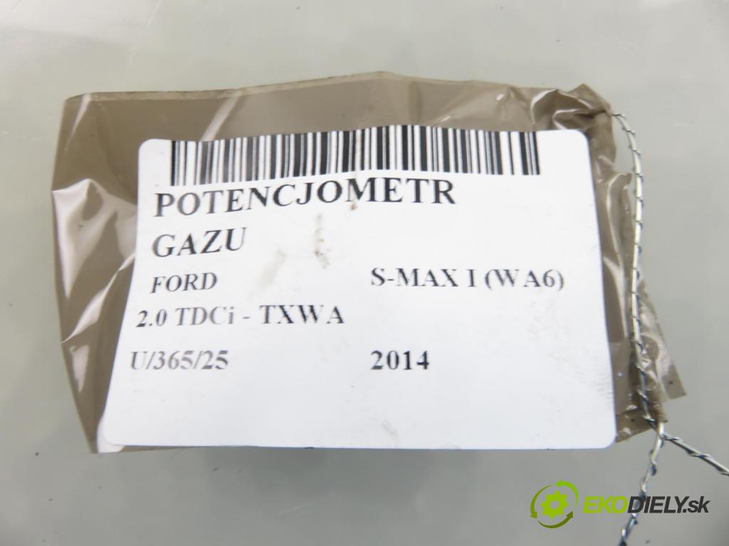FORD S-MAX (WA6) MINIVAN 2014 120,00 2.0 TDCi - TXWA 1997,00 Potenciometer plynu 6G929F836JE (Potenciometer plynového pedálu)