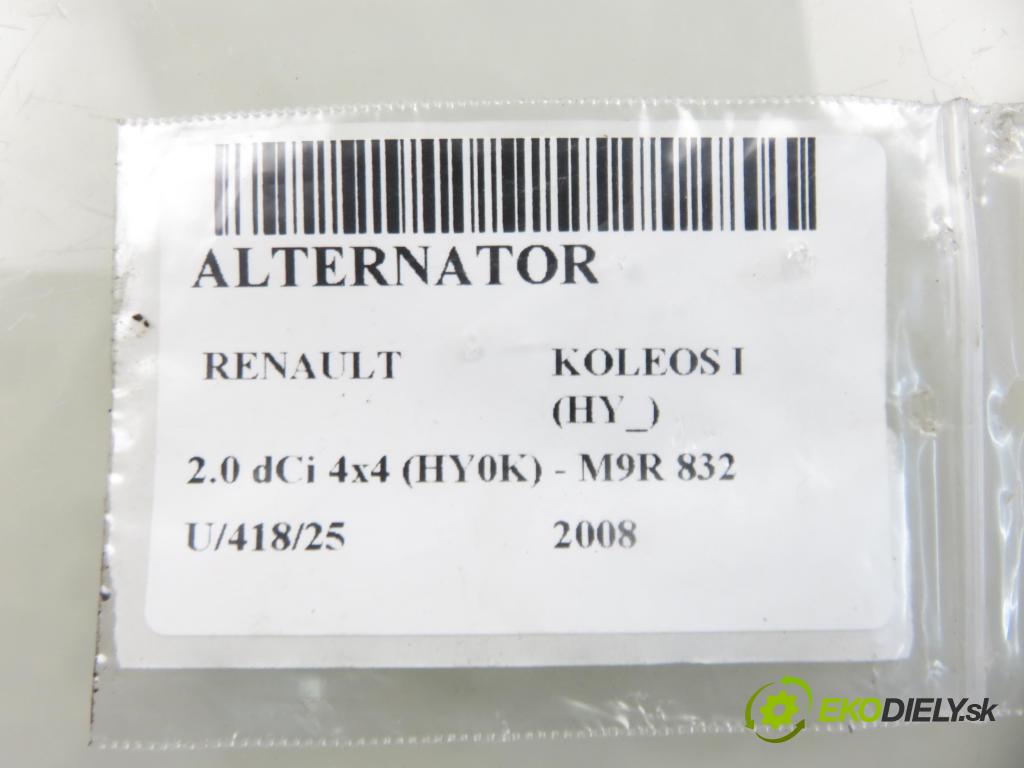RENAULT KOLEOS I (HY_) SUV 2008 110,00 2.0 dCi 4x4 150 - M9R 832 1995,00 Alternátor A3TJ2481 ; 23100JG71A (Alternátor)