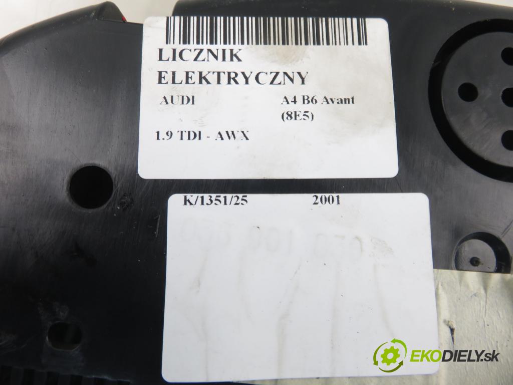 AUDI A4 Avant (8E5, B6) KOMBI 2001 96,00 1.9 TDI - AWX 1896,00 prístrojovka elektrický 8E0920900G ; 0263626020 ; S2113380056