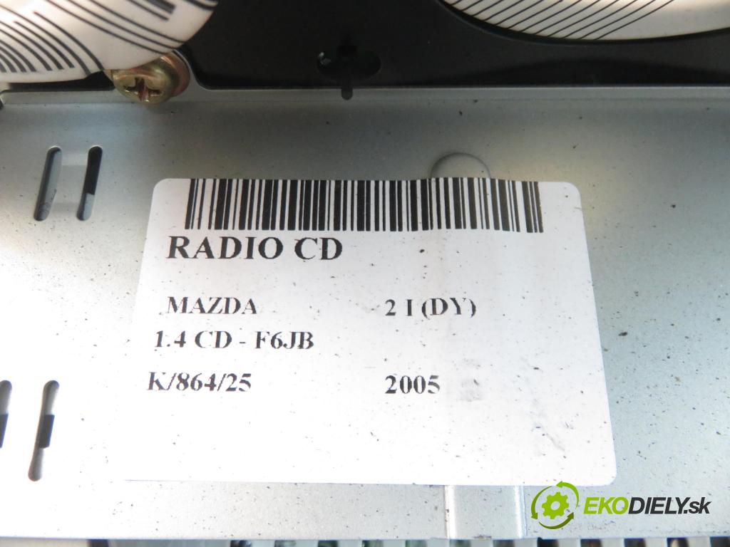 MAZDA 2 (DY) HB 2005 50,00 1.4 CD - F6JA 1399,00 RADIO CD 3M7118K876CE