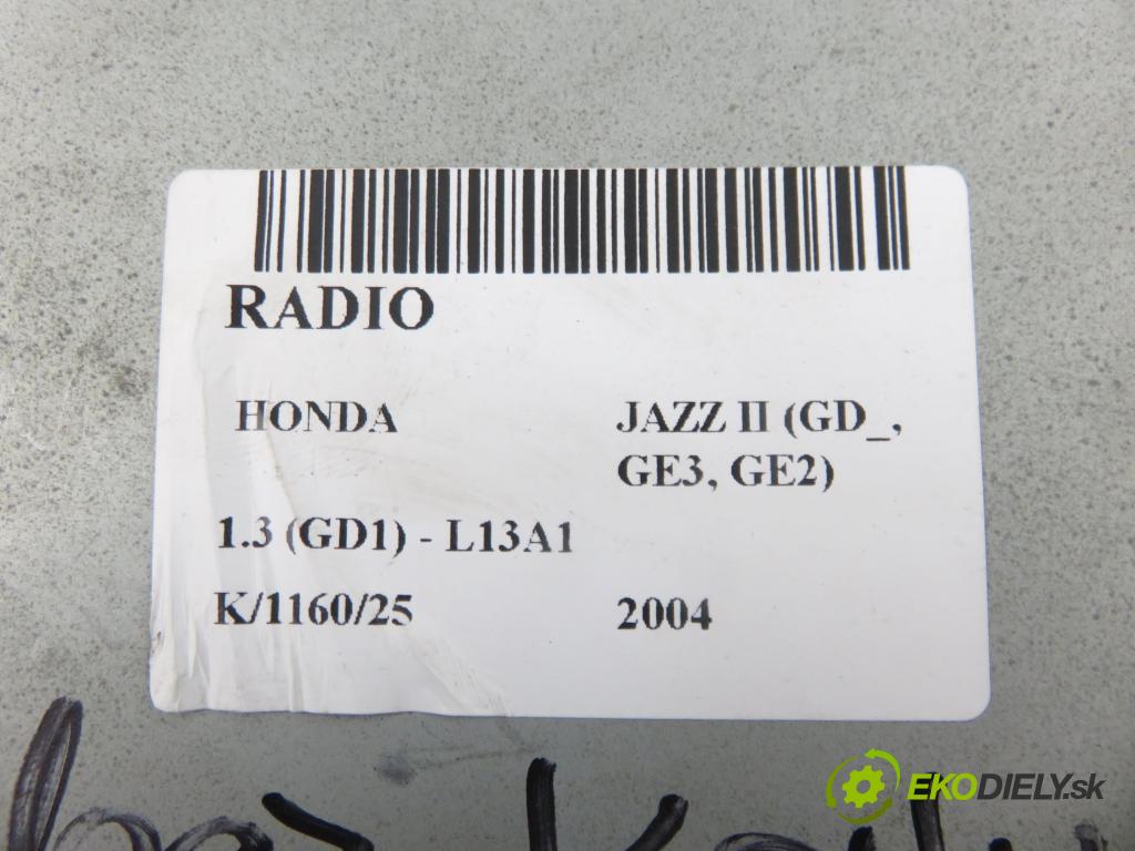 HONDA JAZZ II (GD_, GE3, GE2) HB 2004 61,00 1.3 (GD1) - L13A1 1339,00 RADIO CD 39175SAAG110M1 ; 39100SAAG121