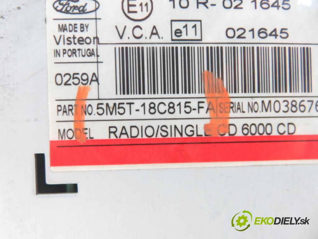 FORD FOCUS II Turnier (DA_, FFS, DS) KOMBI 2006 66,00 1.6 TDCI 90 1560,00 RADIO CD 5M5T18C815FA