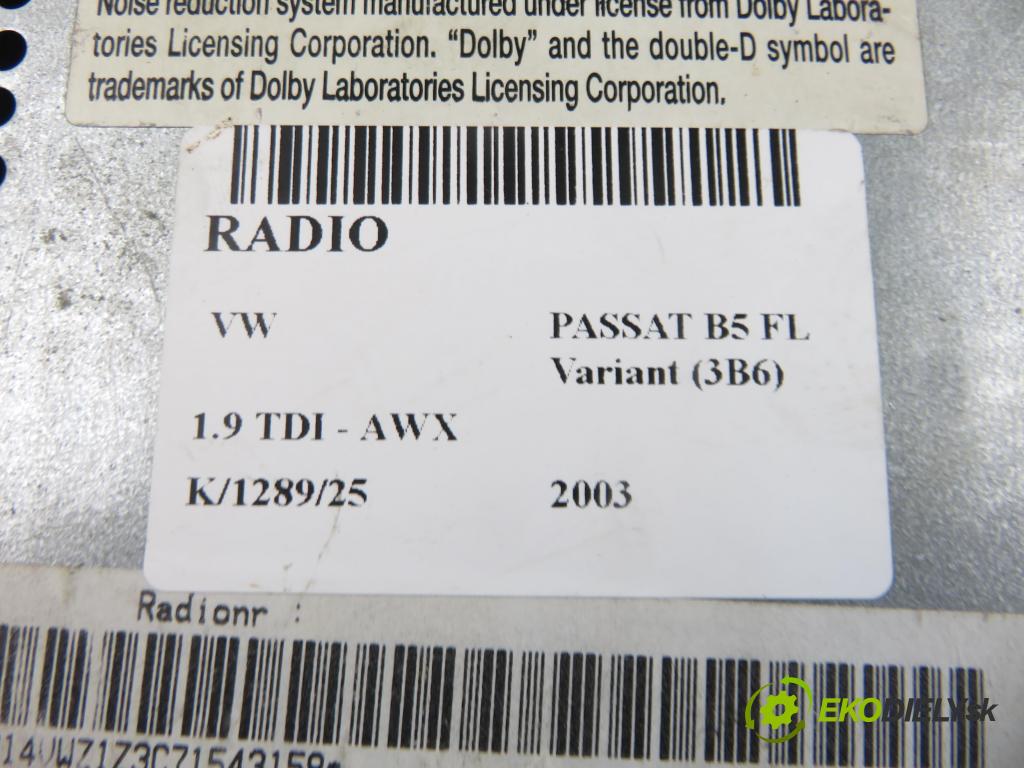 VW PASSAT B5.5 Variant (3B6) KOMBI 2003 96,00 1.9 TDI - AWX 1896,00 RADIO
