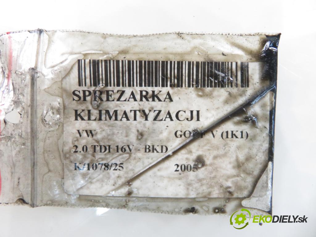 VW GOLF V (1K1) HB 2005 103,00 2.0 TDI 16V - BKD 1968,00 KOMPRESOR: klimatizácie 1K0820803Q (Kompresor klimatizácie)