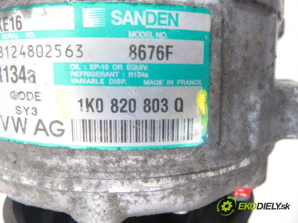 VW GOLF V (1K1) HB 2005 103,00 2.0 TDI 16V - BKD 1968,00 KOMPRESOR: klimatizácie 1K0820803Q (Kompresor klimatizácie)
