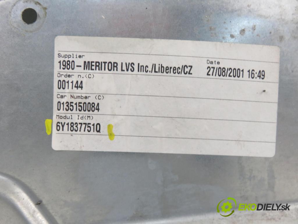 SKODA FABIA I Combi (6Y5) KOMBI 2002 74,00 1.9 TDI - ATD 1896,00 mechanismus oken 6Y1837751Q ; 6Q1959801