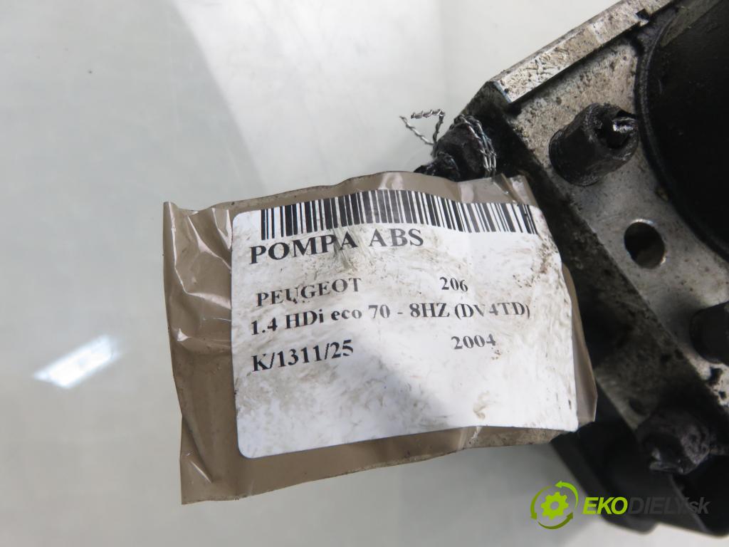 PEUGEOT 206 liftback (2A/C) HB 2004 50,00 1.4 HDi 8V 70 - 8HZ 1398,00 Pumpa ABS 10097011143 ; 5WK84108 (Pumpa ABS)