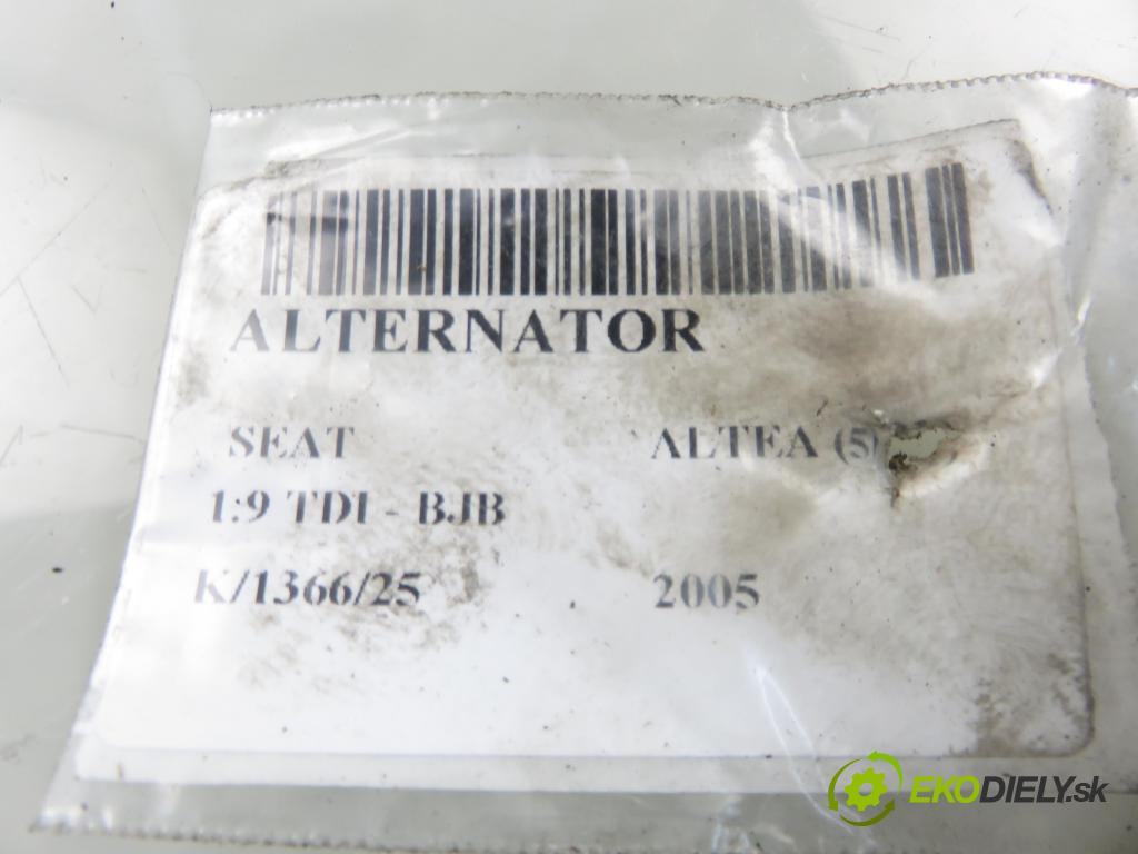 SEAT ALTEA (5P1) MINIVAN 2005 77,00 1.9 TDI PD 105 - BJB 1896,00 Alternátor 06F903023C (Alternátor)