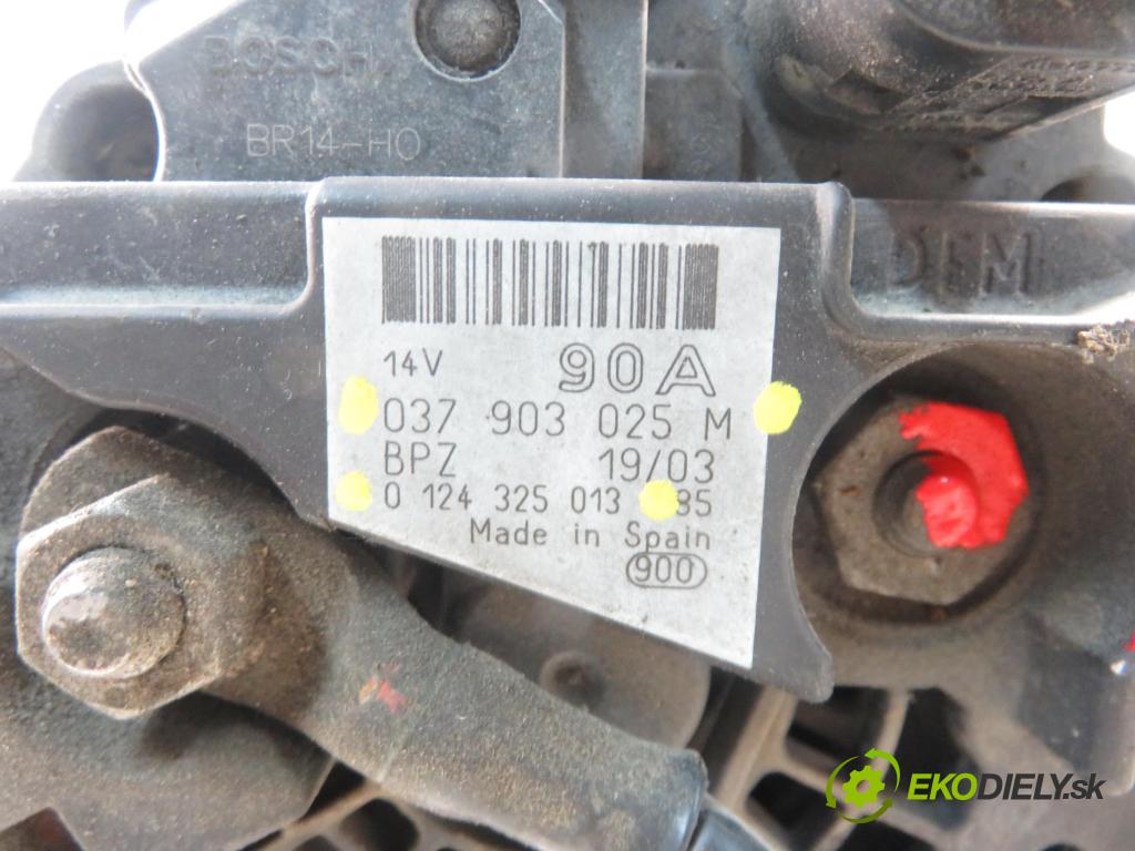 SEAT CORDOBA (6L2) SEDAN 2003 55,00 1.4 16V - BBY 1390,00 Alternátor 037903025M ; 0124325013 (Alternátor)