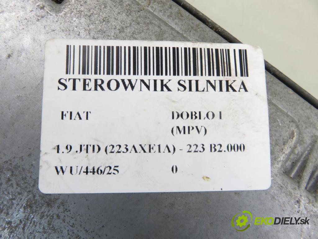 FIAT DOBLO nadwozie wielkoprzestrzenne (MPV) (119_, 223_) KOMBIVAN 2002 74,00 1.9 JTD 100 - 182 B9.000 1910,00 řídící jednotka motora 0281010344 ; 73501235