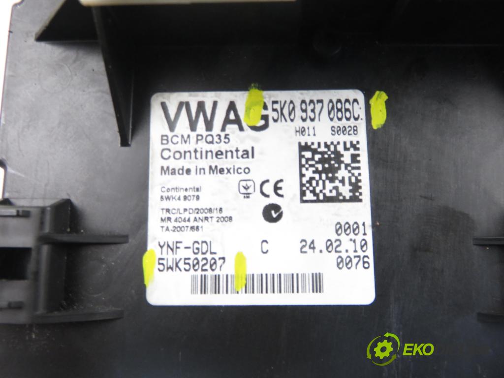 VW GOLF VI Variant (AJ5) KOMBI 2010 77,00 1.6 TDI - CAYC 1598,00 MODUL BCM 5K0937086C ; 5WK50207
