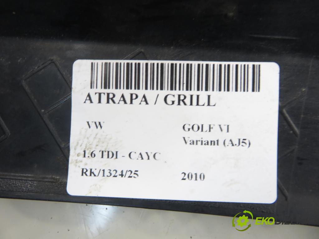 VW GOLF VI Variant (AJ5) KOMBI 2010 77,00 1.6 TDI - CAYC 1598,00 mřížka / maska 5K0853651AL ; 5K0853651AM