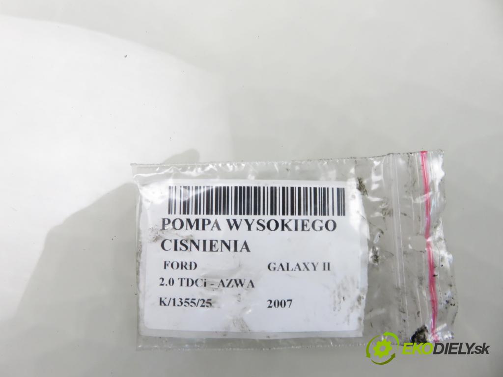 FORD GALAXY (WA6) MINIVAN 2007 96,00 2.0 TDCi - AZWA 1997,00 pumpa vysokého TLAK: A2C27100268 ; 5WS40380 ; 9662021580