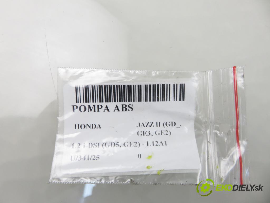 HONDA JAZZ II (GD_, GE3, GE2) HB 2001 57,00 1.2 i-DSI (GD5, GE2) - L12A1 1243,00 Pumpa ABS 044001396 ; SAAJ5 (Pumpa ABS)