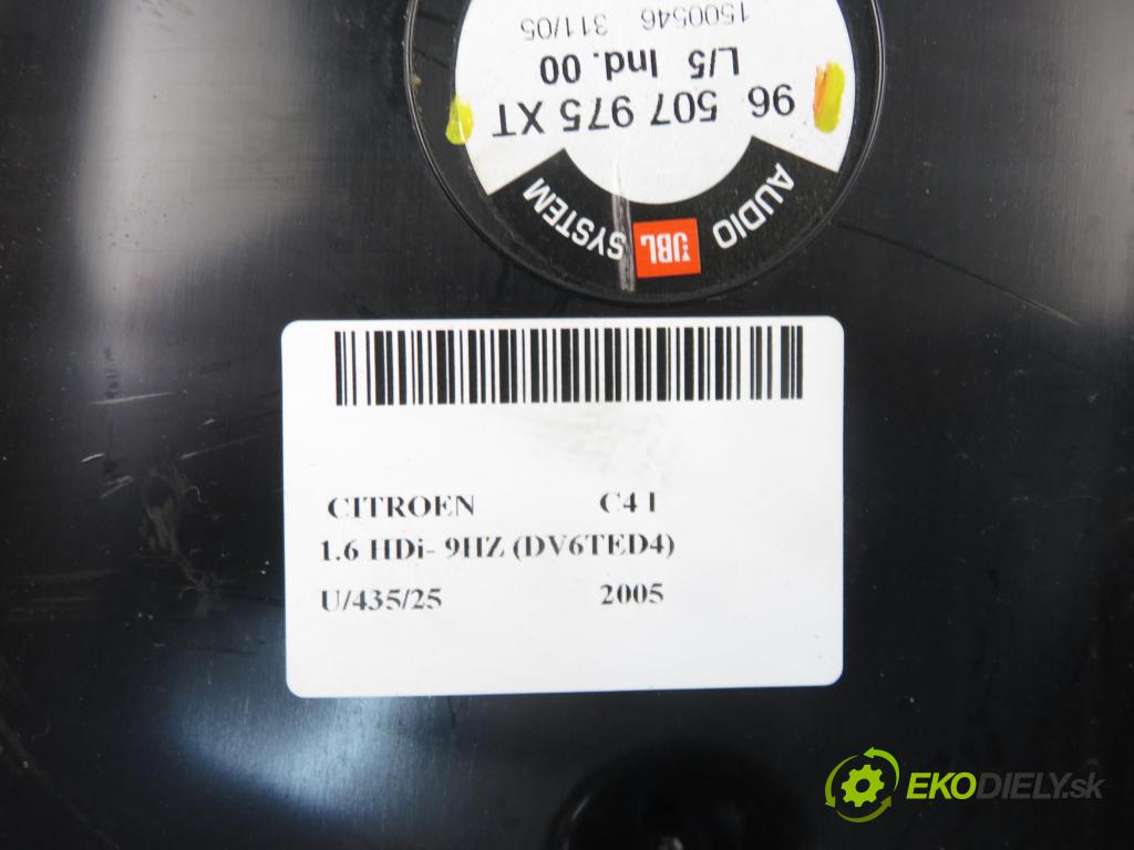 CITROEN C4 I (LC_) HB 2005 80,00 1.6 HDi 109 - 9HZ (DV6TED4) 1560,00 subwoofer 96507975XT (Audio zariadenie)