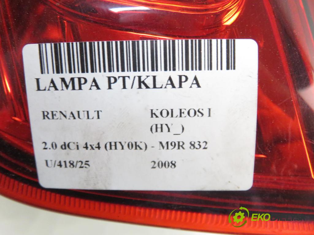RENAULT KOLEOS I (HY_) SUV 2008 110,00 2.0 dCi 4x4 150 - M9R 832 1995,00 světlo pravé zadní kufr 26550JY05A
