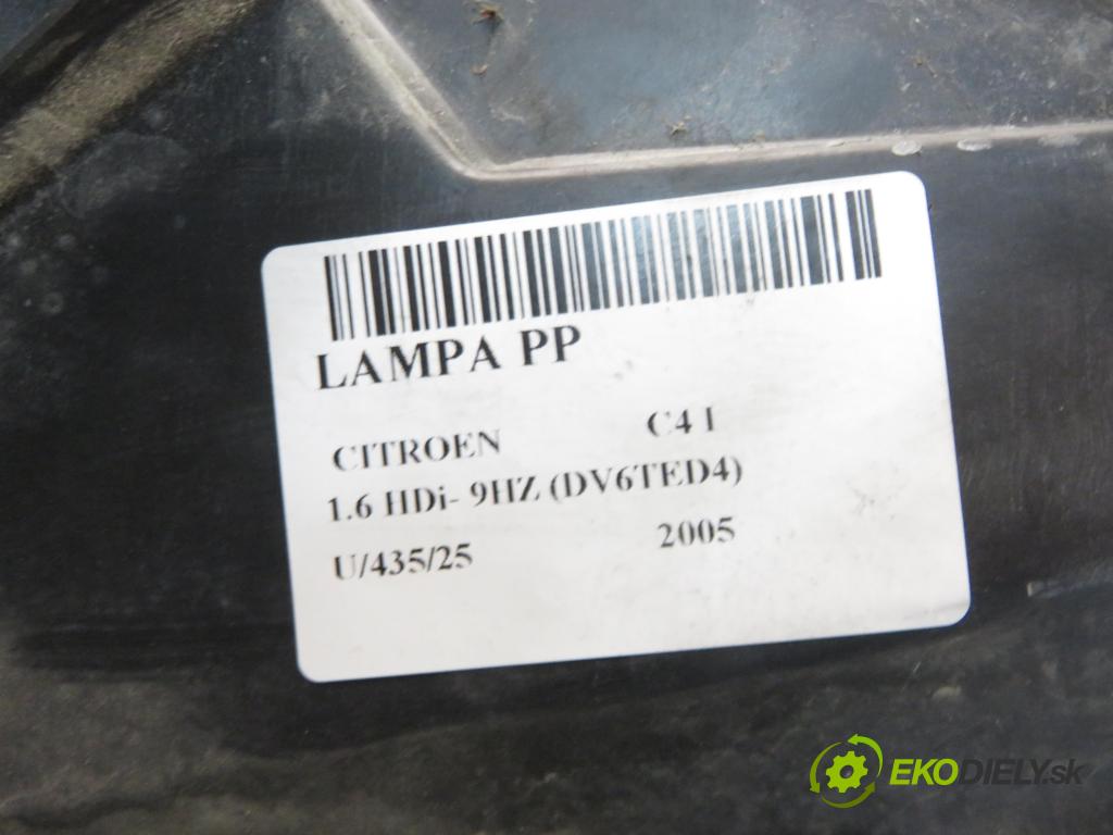 CITROEN C4 I (LC_) HB 2005 80,00 1.6 HDi 109 - 9HZ (DV6TED4) 1560,00 světlo PP 9646894280