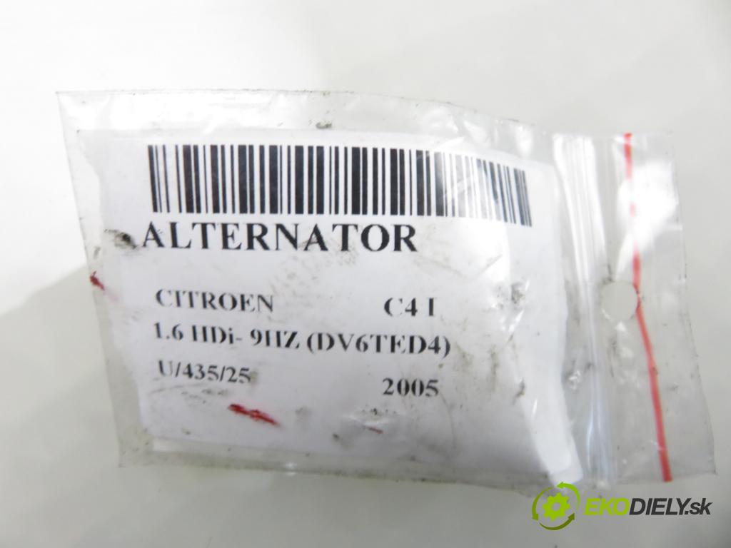 CITROEN C4 I (LC_) HB 2005 80,00 1.6 HDi 109 - 9HZ (DV6TED4) 1560,00 Alternátor 9646321880 ; 0124525035 (Alternátor)