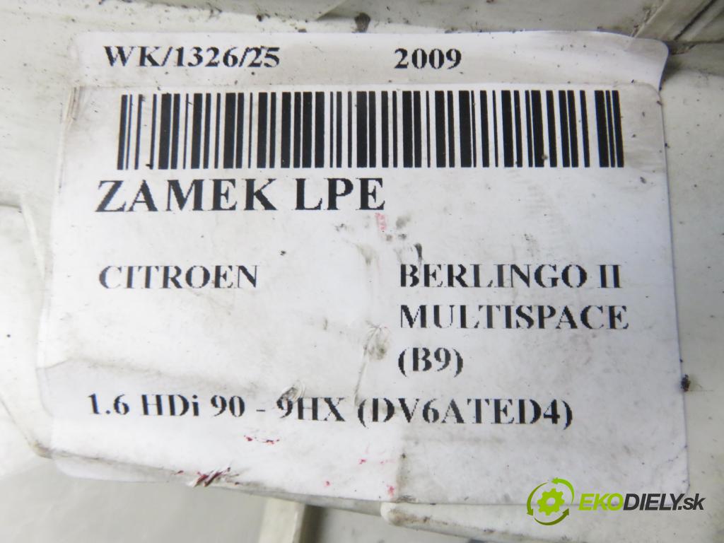 CITROEN BERLINGO MULTISPACE (B9) KOMBIVAN 2009 66,00 1.6 HDi 90 - 9HX (DV6ATED4) 1560,00 zámok 828406