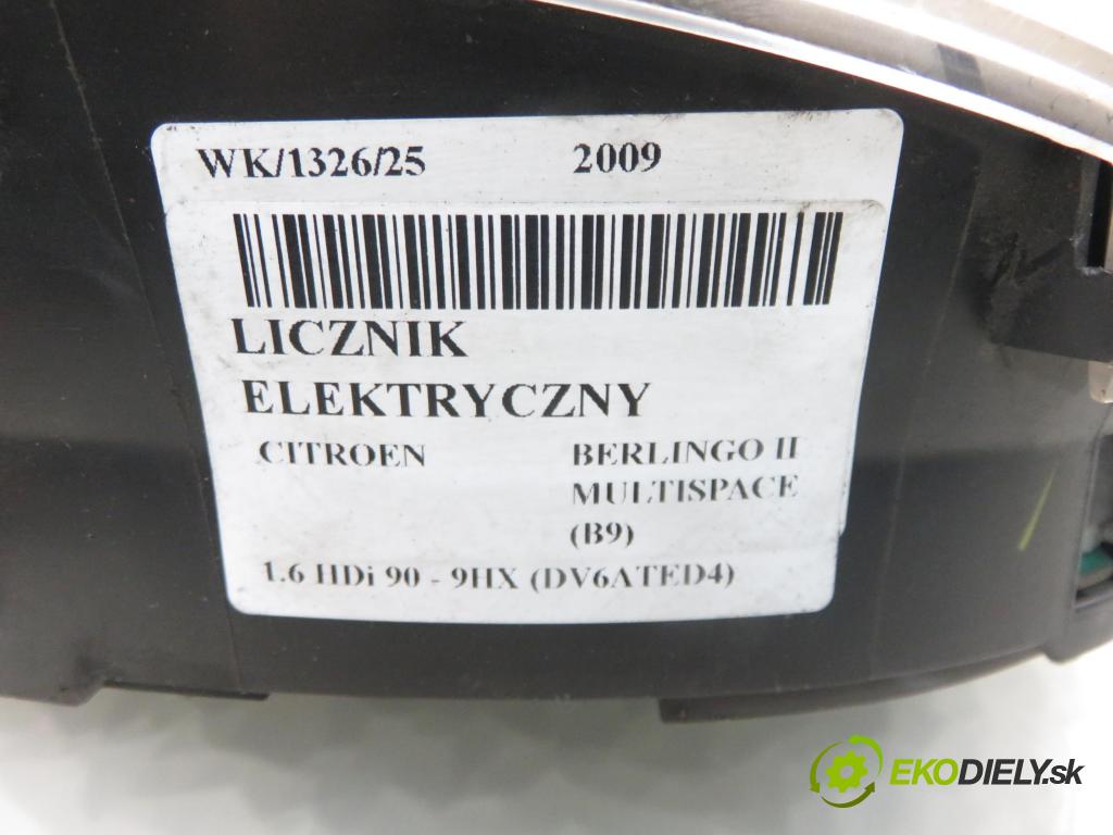 CITROEN BERLINGO MULTISPACE (B9) KOMBIVAN 2009 66,00 1.6 HDi 90 - 9HX (DV6ATED4) 1560,00 prístrojovka elektrický 9665983580