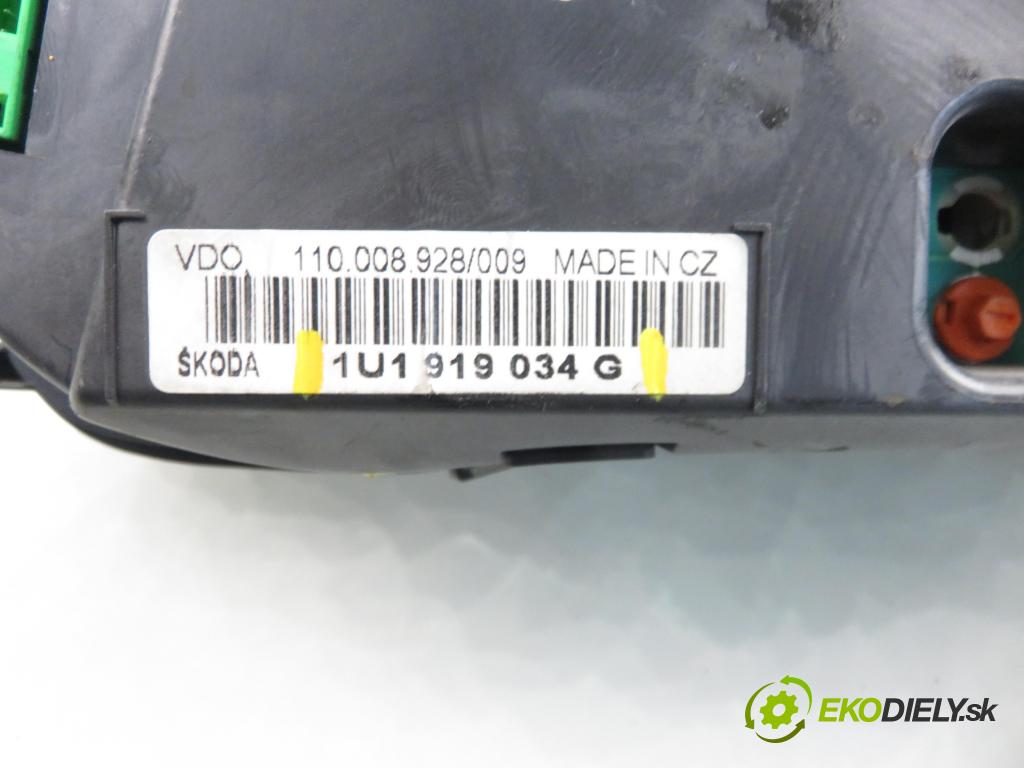 SKODA OCTAVIA I Combi (1U5) KOMBI 2001 66,00 1.9 TDI 4x4 - AGR 1896,00 prístrojovka elektrický 1U1919034G
