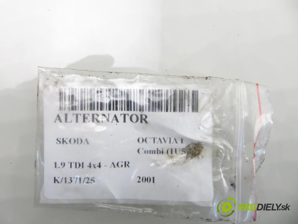 SKODA OCTAVIA I Combi (1U5) KOMBI 2001 66,00 1.9 TDI 4x4 - AGR 1896,00 Alternátor 028903028E (Alternátor)