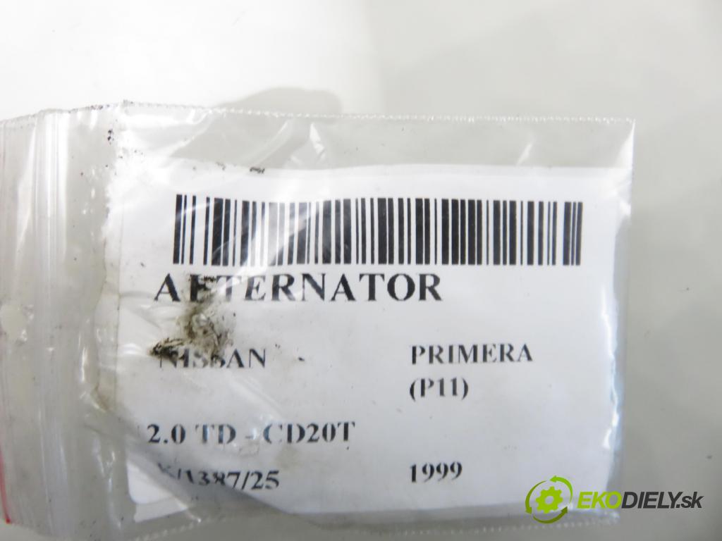 NISSAN PRIMERA (P11) LIFTBACK 1999 66,00 2.0 TD 90 - CD20T 1974,00 Alternátor 231002J601 ; LR190734G (Alternátor)